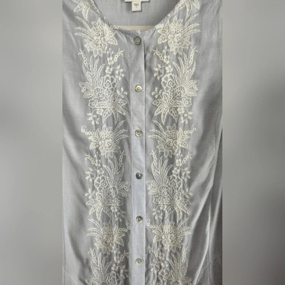 J. Jill Women's Lilac Embroidered Tunic Top S - Picture 3 of 9